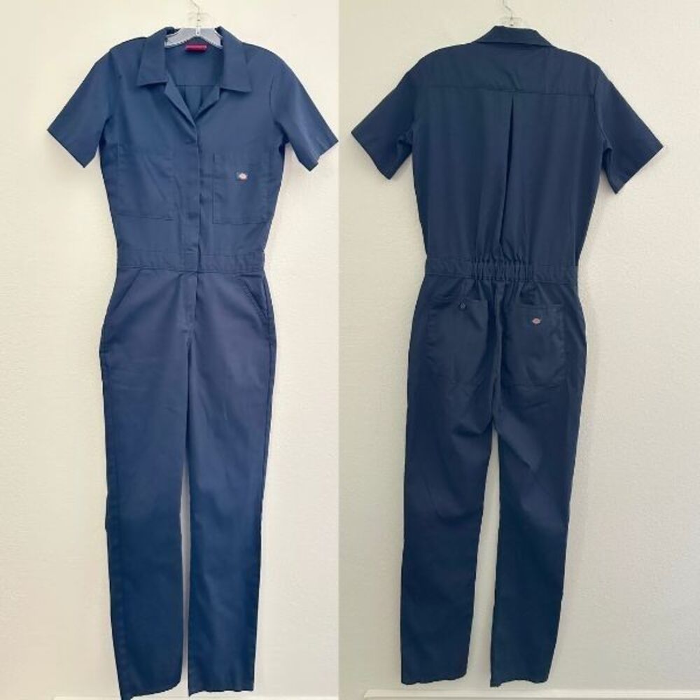 Dickies Women's Plus Flex Cooling Short Sleeve Coveralls Dark Navy Size Small